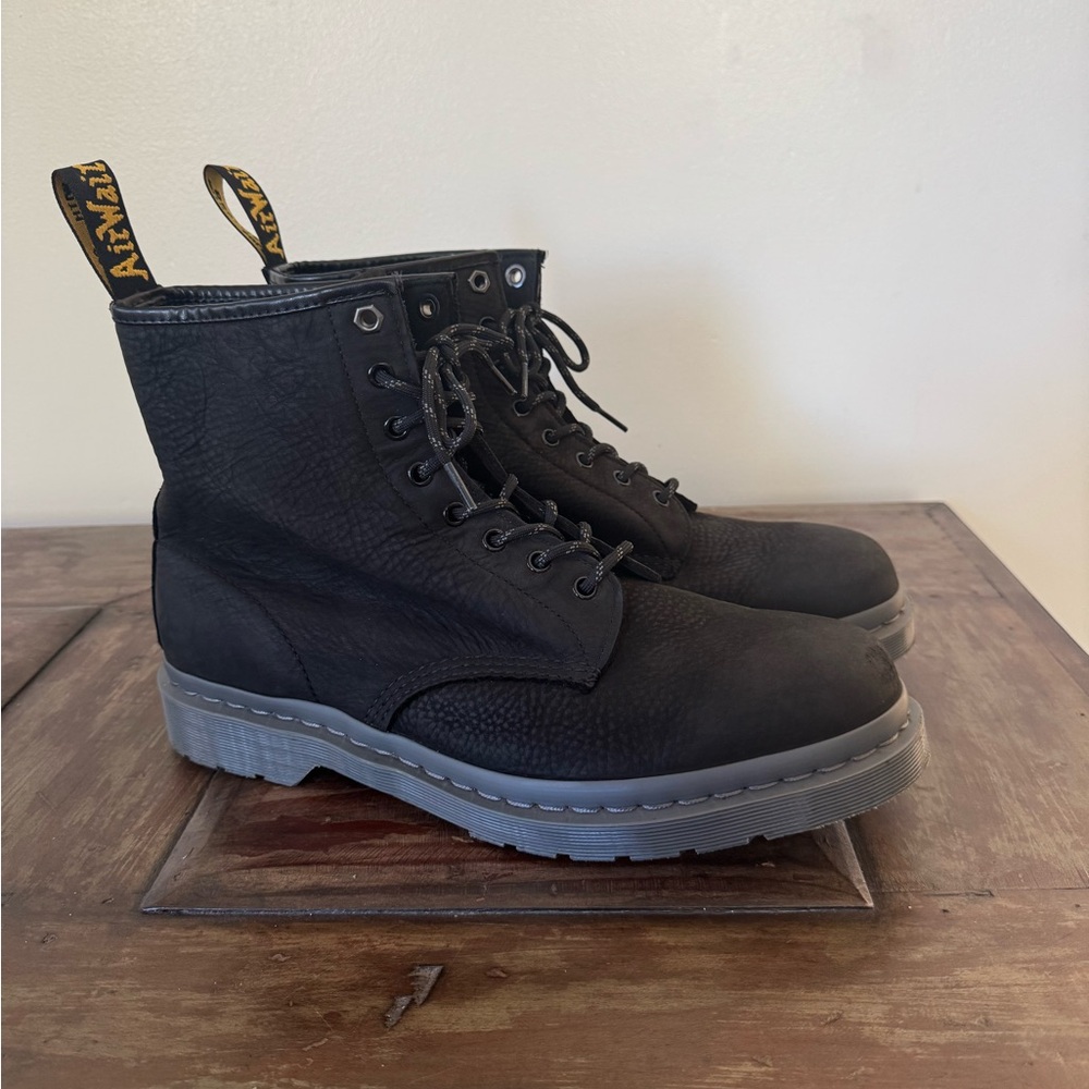 Dr.Martens 1460 black milled nubuck leather lace up waterproof boots men’s‎ 13